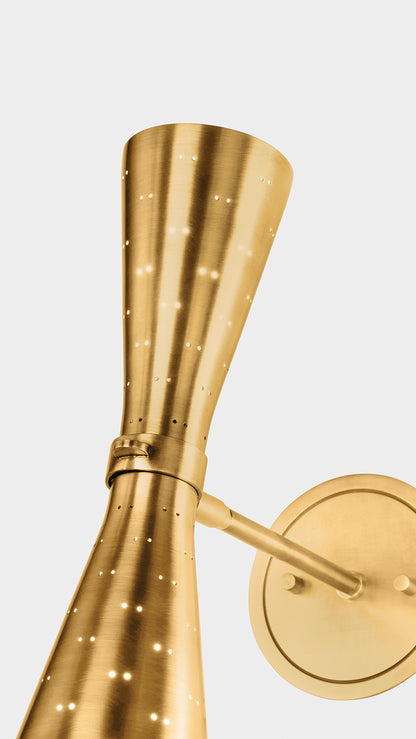Hudson Valley Allanton 2-Light Wall Sconce Aged Brass detail view 5