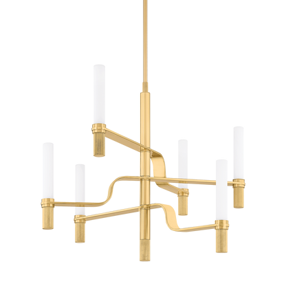 Hudson Valley Allentown 36" Chandelier Aged Brass