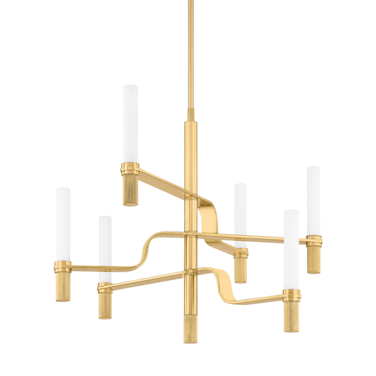 Hudson Valley Allentown 36" Chandelier Aged Brass