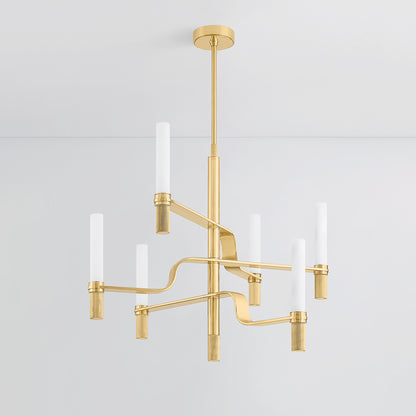 Hudson Valley Allentown 36" Chandelier Aged Brass detail view 1