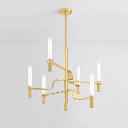 Hudson Valley Allentown 36" Chandelier Aged Brass detail view 2