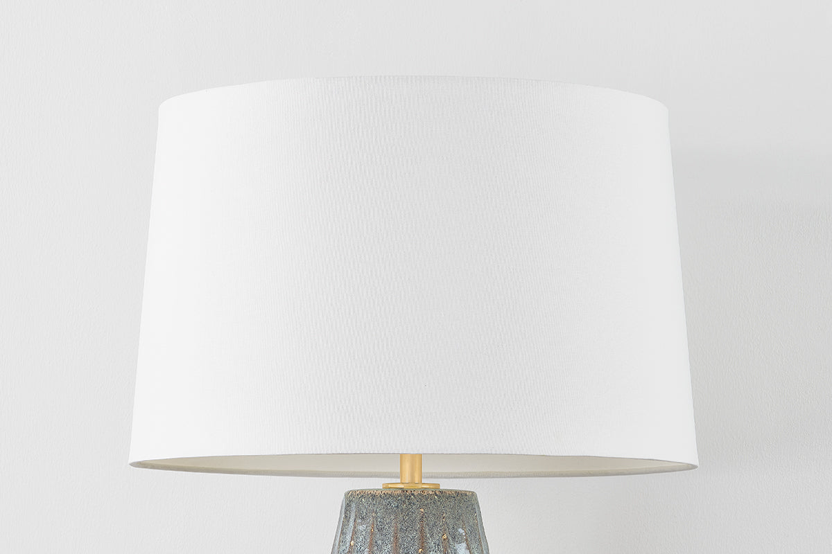 Hudson Valley Alloway Table Lamp in Aged Brass, room setting 1