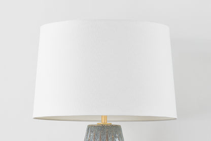 Hudson Valley Alloway Table Lamp in Aged Brass, room setting 1