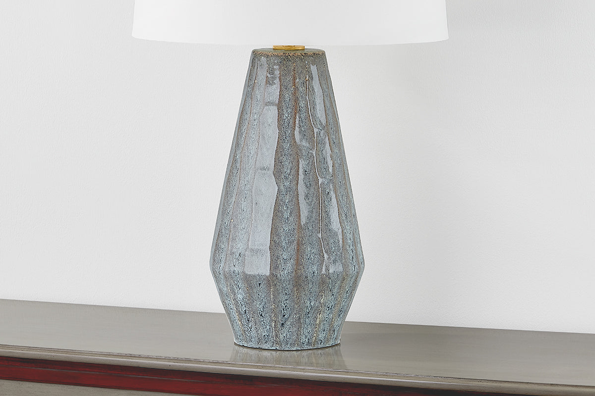 Hudson Valley Alloway Table Lamp in Aged Brass, room setting 2