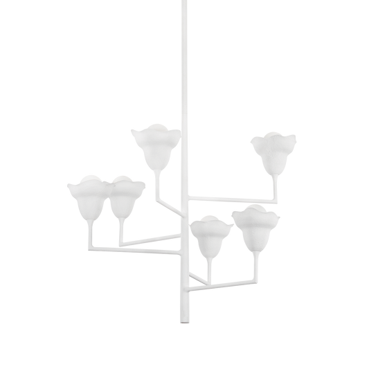 Hudson Valley Alora 6-Light Chandelier White Plaster