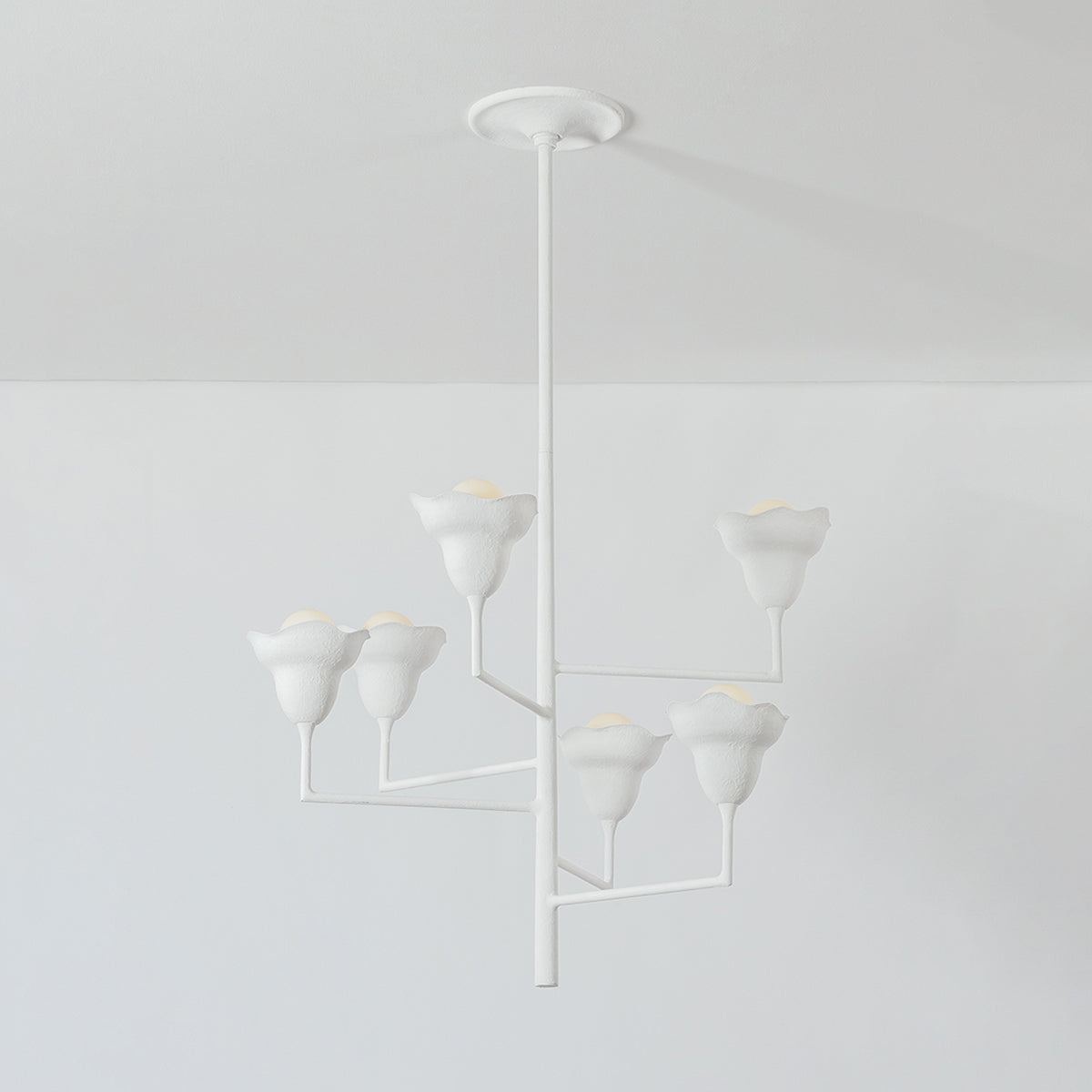 Hudson Valley Alora 6-Light Chandelier in White Plaster, alternate view 1