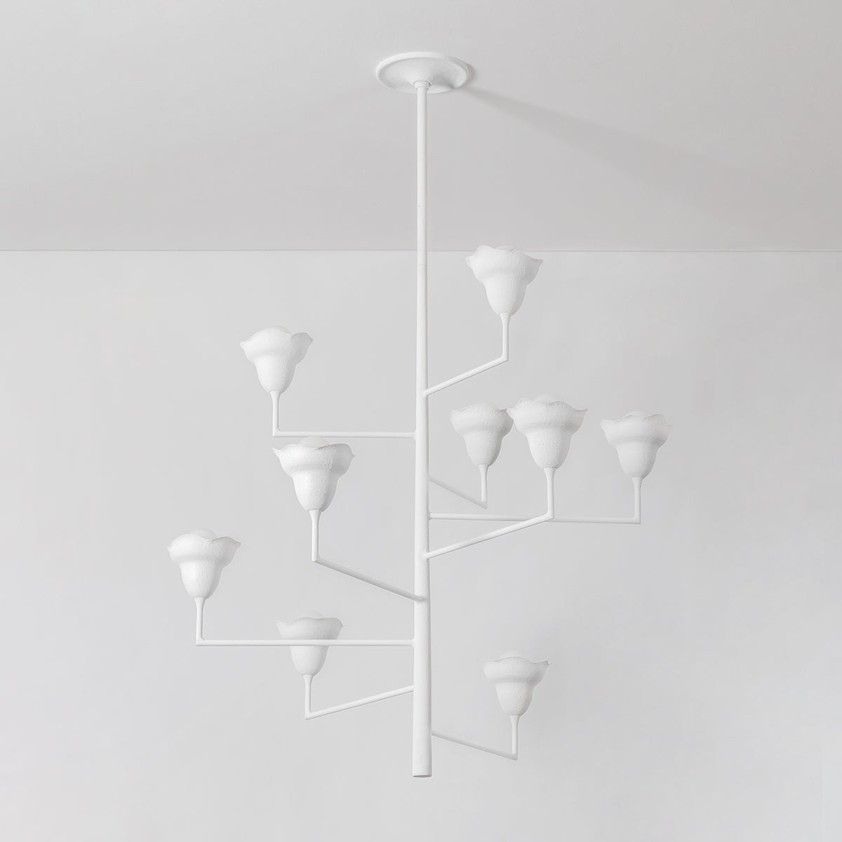 Hudson Valley Alora 9-Light Chandelier White Plaster detail view 1