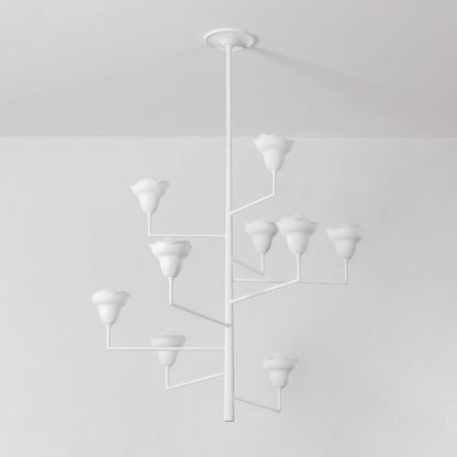 Hudson Valley Alora 9-Light Chandelier White Plaster detail view 1