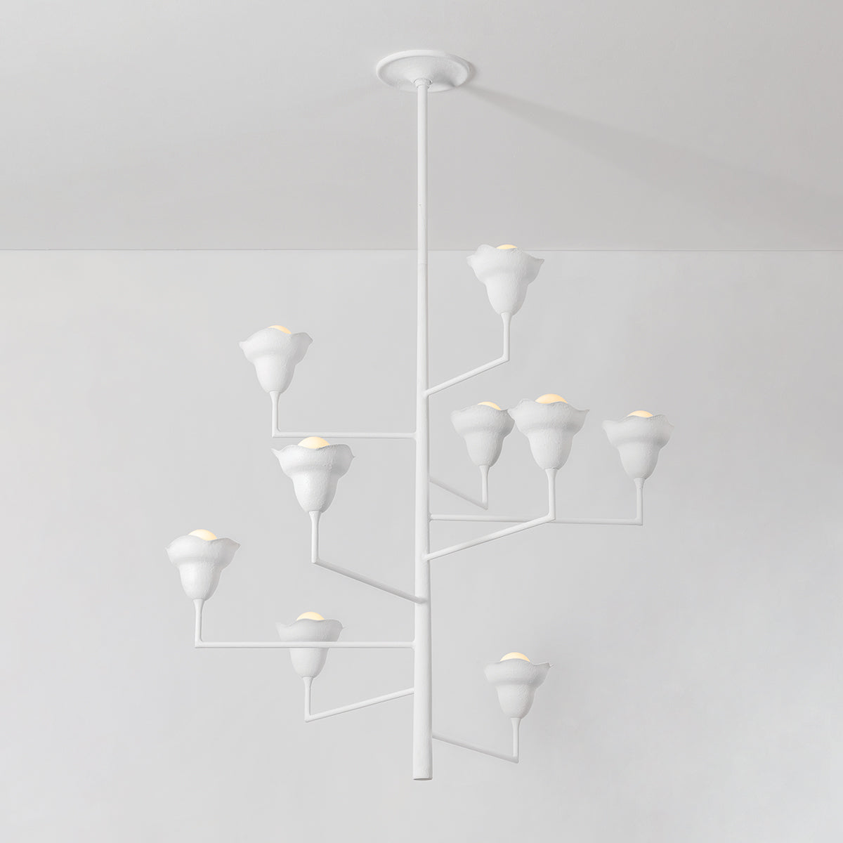 Hudson Valley Alora 9-Light Chandelier White Plaster detail view 2