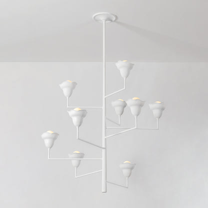 Hudson Valley Alora 9-Light Chandelier White Plaster detail view 2