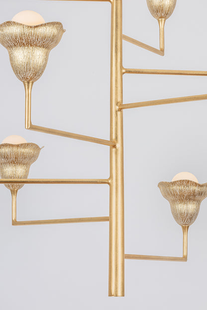 Hudson Valley Alora 9-Light Chandelier Vintage Gold Leaf detail view 5