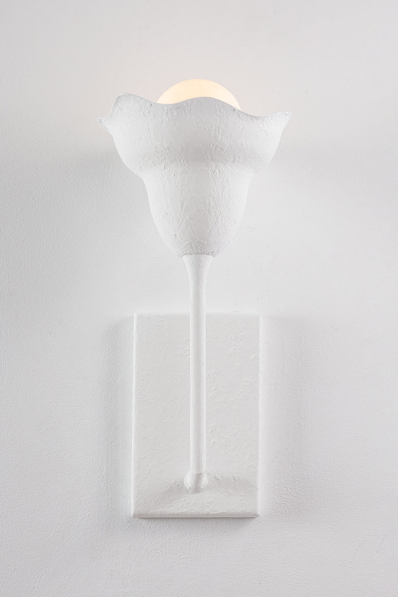 Hudson Valley Alora Wall Sconce in White Plaster, room setting 1