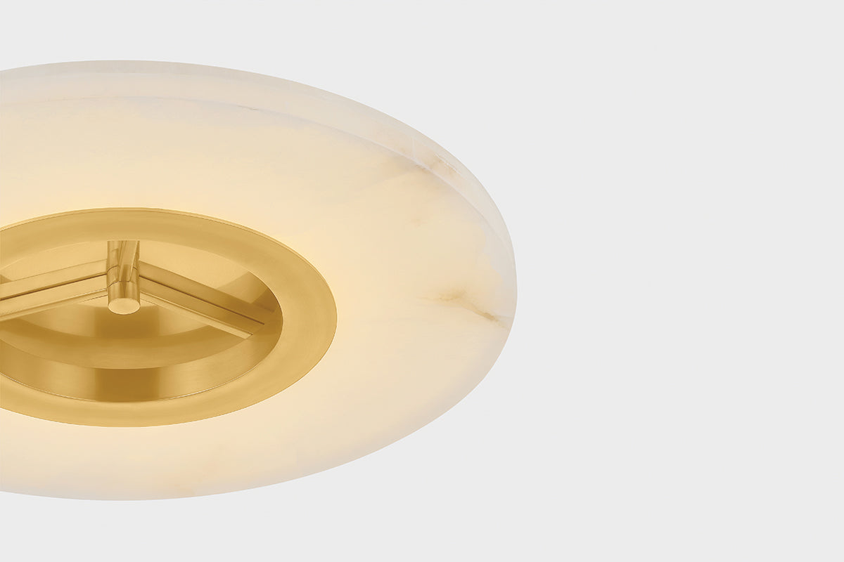 Hudson Valley Alto Semi-Flush Mount in Aged Brass, room setting 2