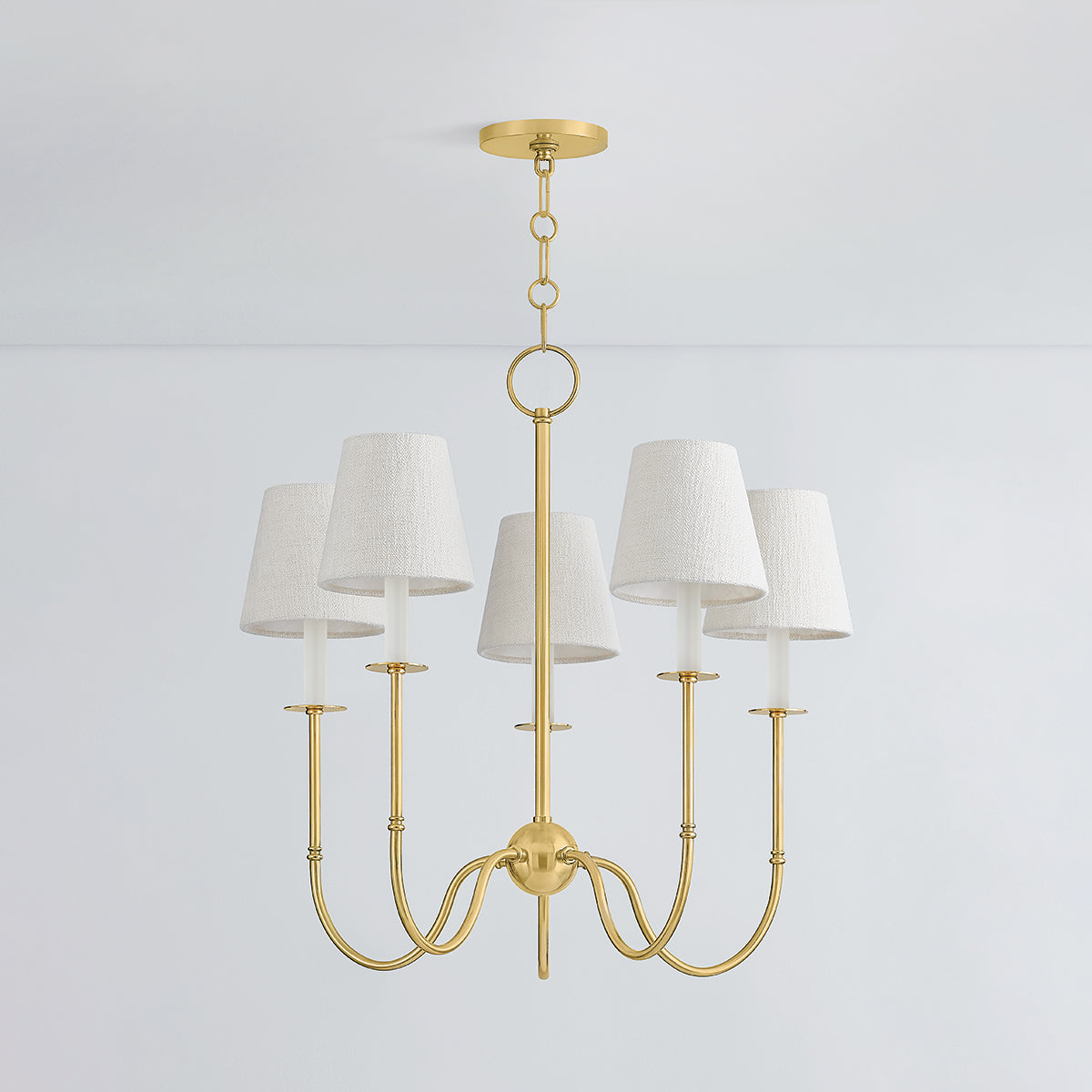 Hudson Valley Amina 5-Light Chandelier in Aged Brass, alternate view 1