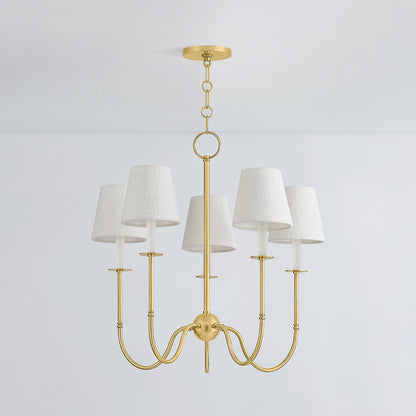 Hudson Valley Amina 5-Light Chandelier in Aged Brass, alternate view 1