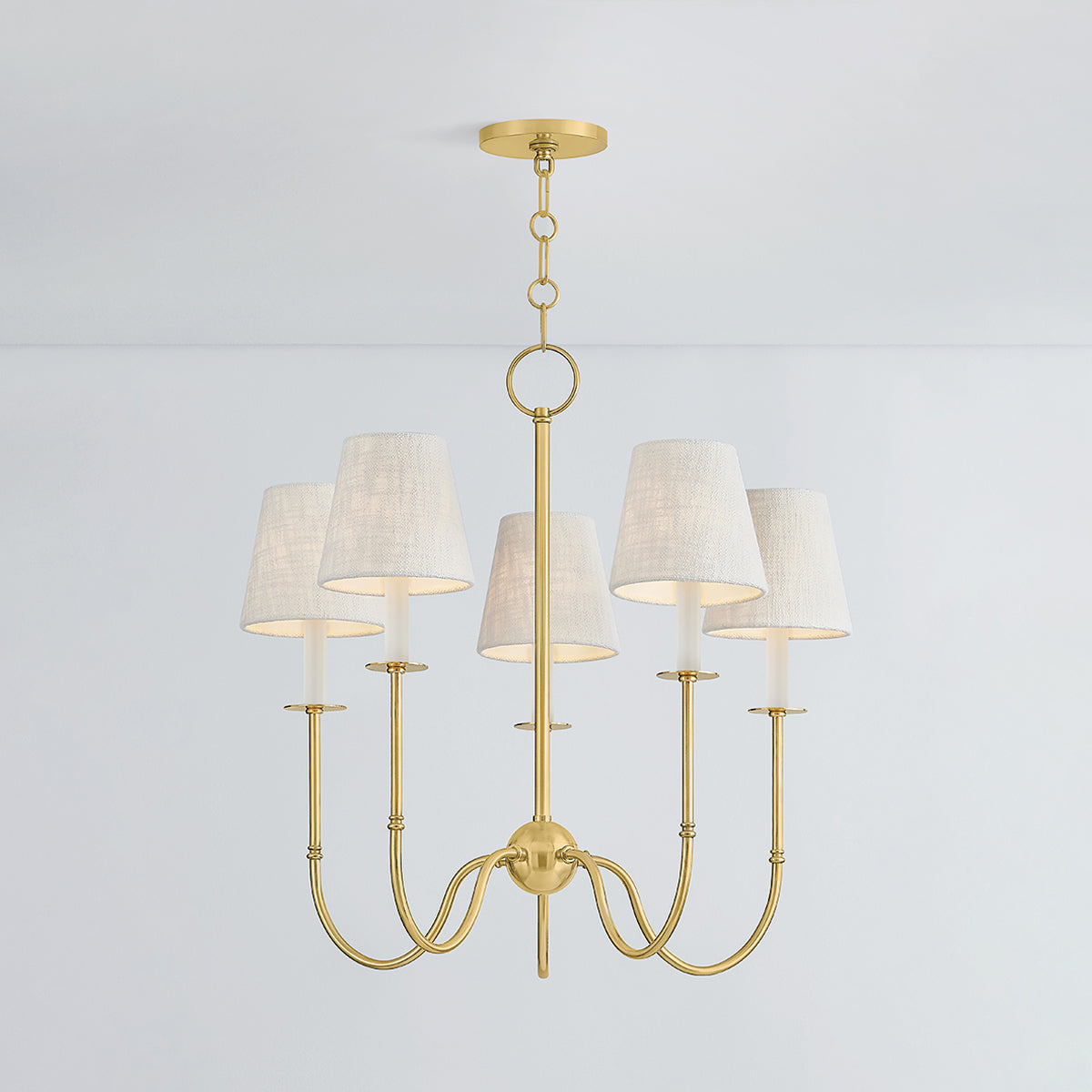 Hudson Valley Amina 5-Light Chandelier in Aged Brass, alternate view 2