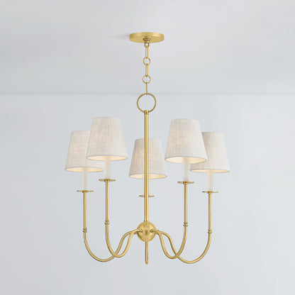 Hudson Valley Amina 5-Light Chandelier in Aged Brass, alternate view 2