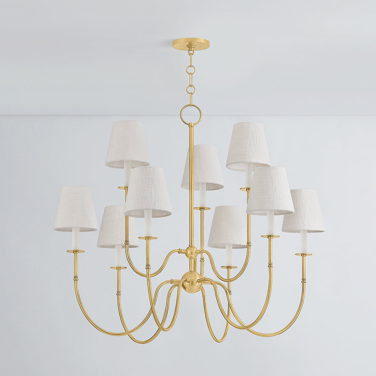Hudson Valley Amina 9-Light Chandelier in Aged Brass, alternate view 1