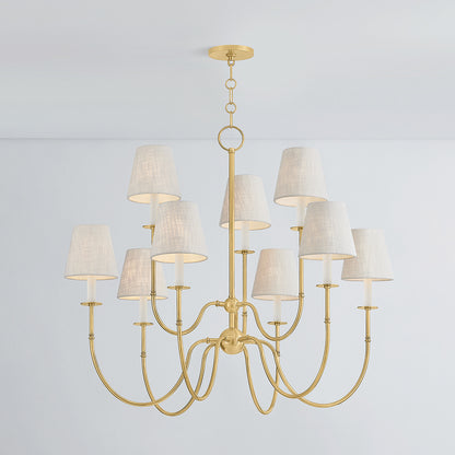 Hudson Valley Amina 9-Light Chandelier in Aged Brass, alternate view 2