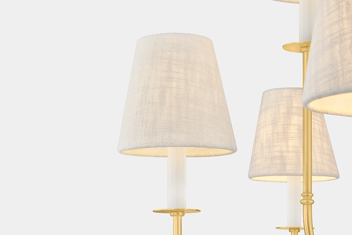 Hudson Valley Amina 9-Light Chandelier in Aged Brass, room setting 2