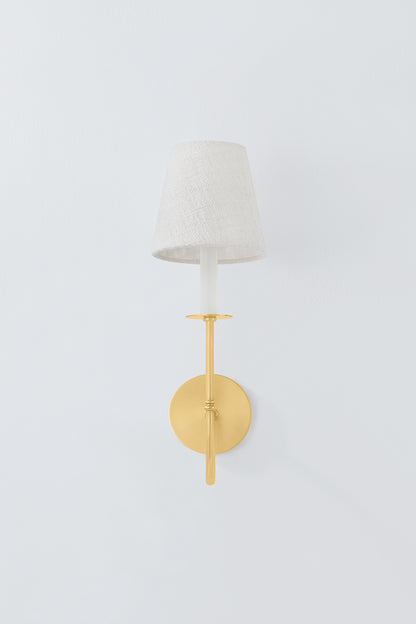 Hudson Valley Amina Wall Sconce in Aged Brass, room setting 1
