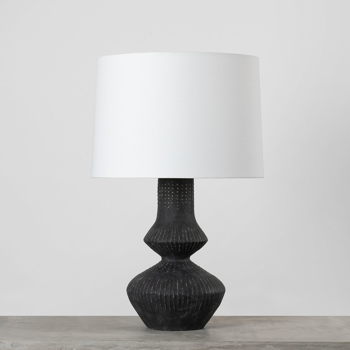 Hudson Valley Ancram Table Lamp in Vintage Gold Leaf / Ceramic Totem Black, alternate view 1