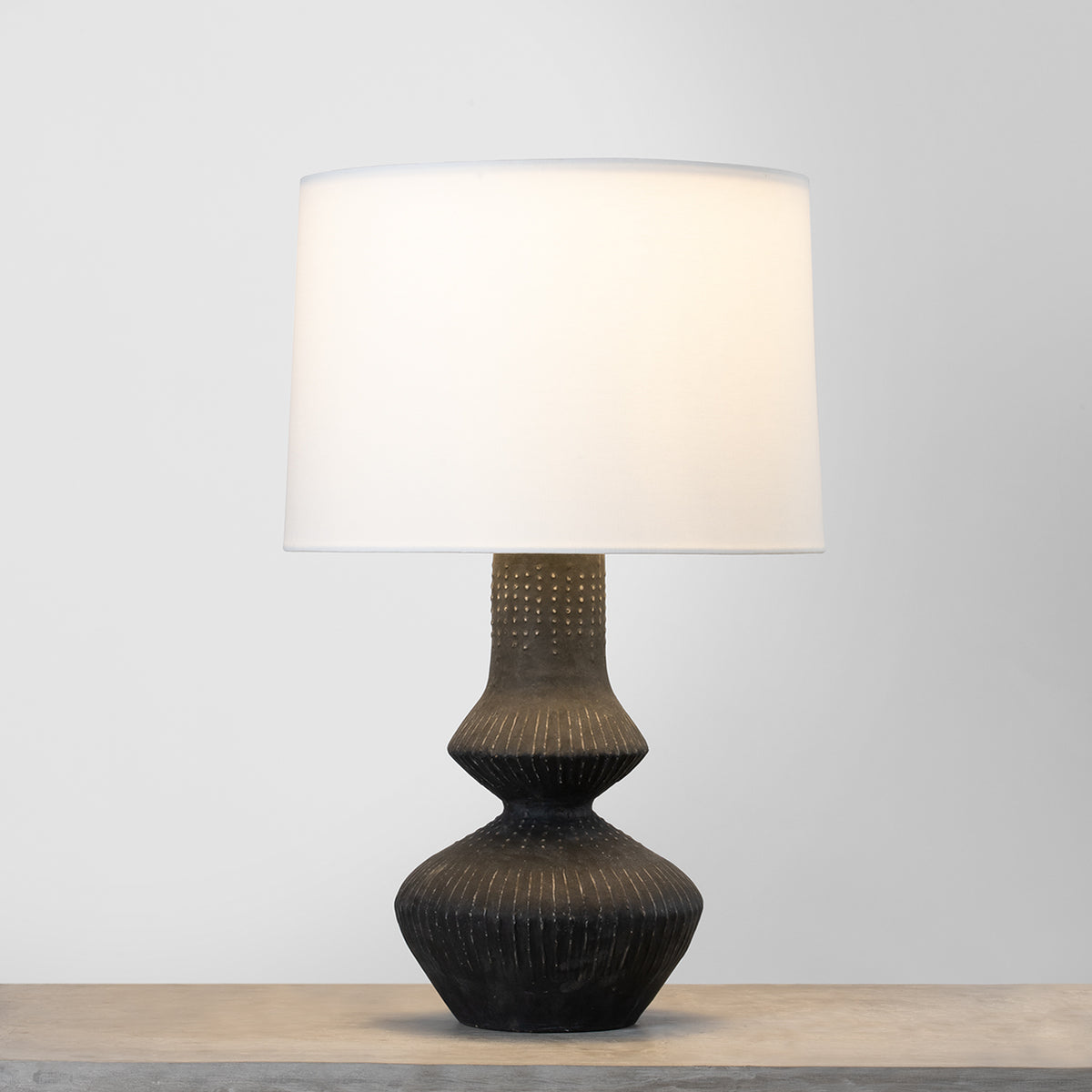 Hudson Valley Ancram Table Lamp in Vintage Gold Leaf / Ceramic Totem Black, alternate view 2
