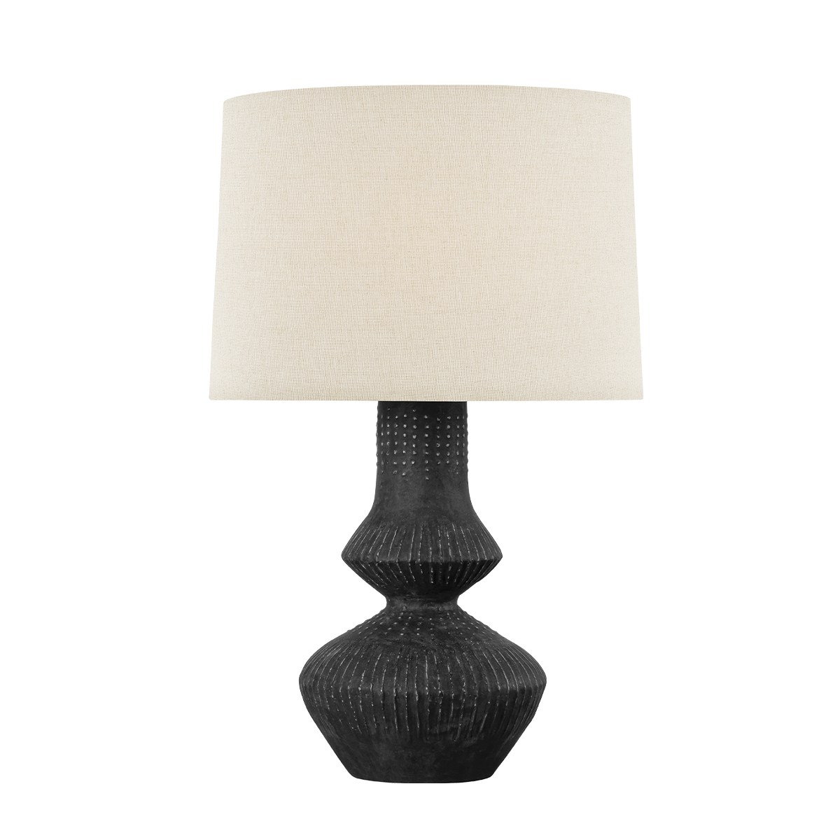 Hudson Valley Ancram Table Lamp Vintage Gold Leaf/Ceramic Totem Black