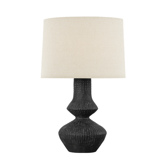 Hudson Valley Ancram Table Lamp Vintage Gold Leaf/Ceramic Totem Black