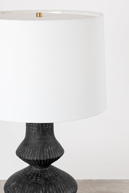 Hudson Valley Ancram Table Lamp in Vintage Gold Leaf / Ceramic Totem Black, room setting 1