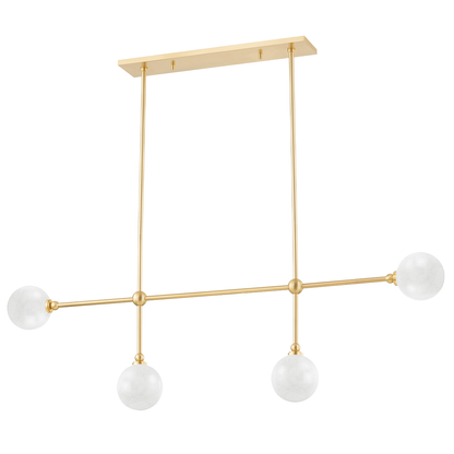 Hudson Valley Andrews Linear Chandelier Aged Brass
