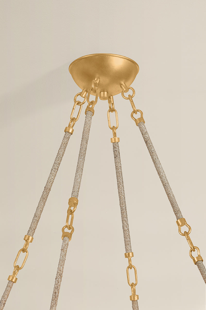 Hudson Valley Ardonia 6-Light Chandelier in Vintage Gold Leaf, room setting 4