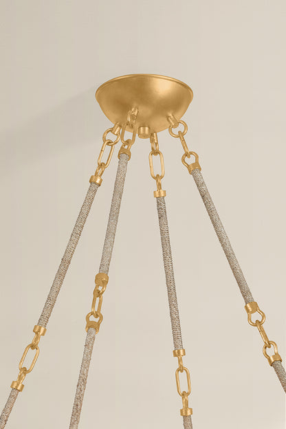 Hudson Valley Ardonia 6-Light Chandelier in Vintage Gold Leaf, room setting 4