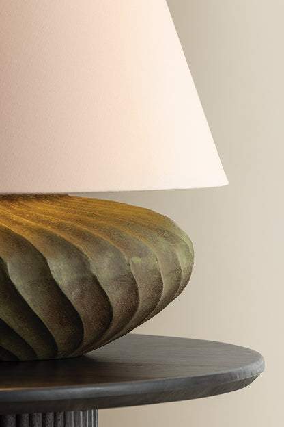 Hudson Valley Arlin 18" Table Lamp in Patina Brass, room setting 1