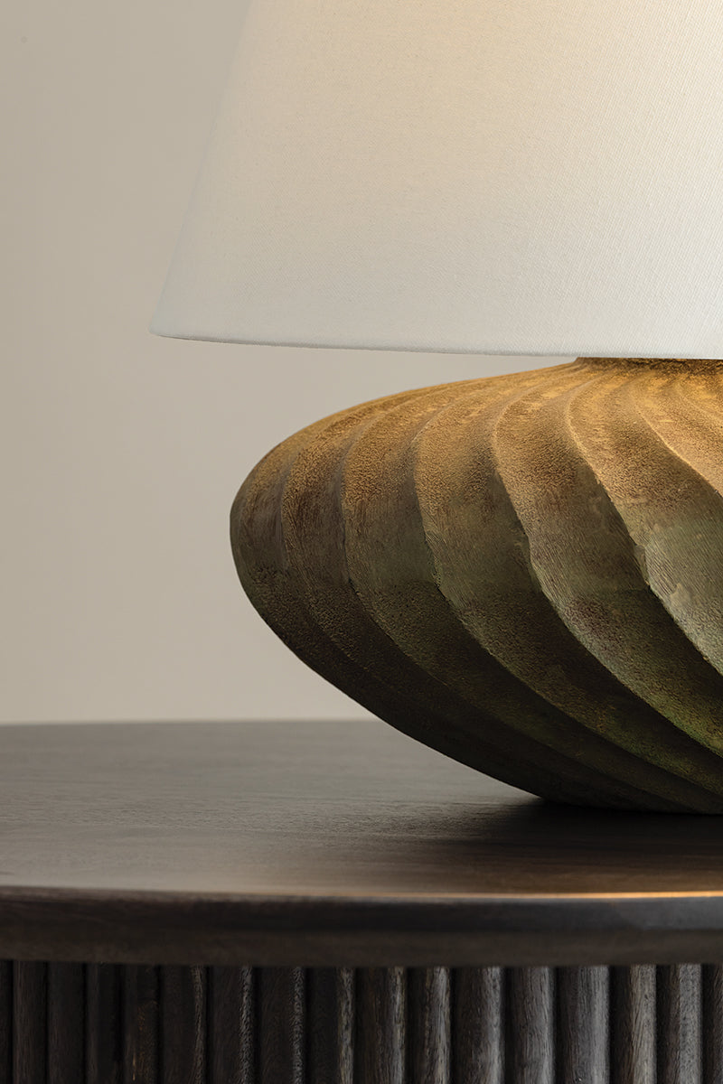 Hudson Valley Arlin 18" Table Lamp in Patina Brass, room setting 2