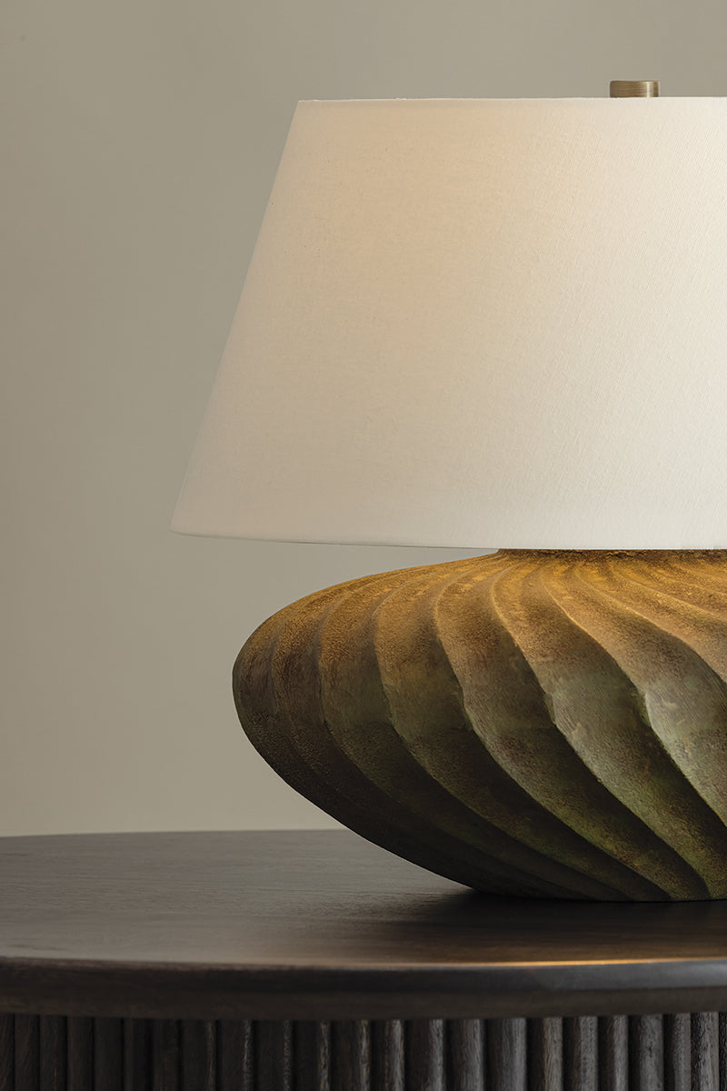 Hudson Valley Arlin 18" Table Lamp in Patina Brass, room setting 3