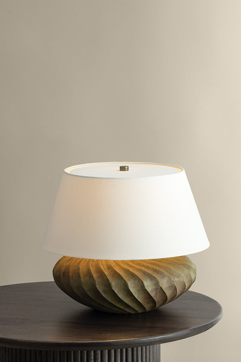 Hudson Valley Arlin 18" Table Lamp in Patina Brass, room setting 6