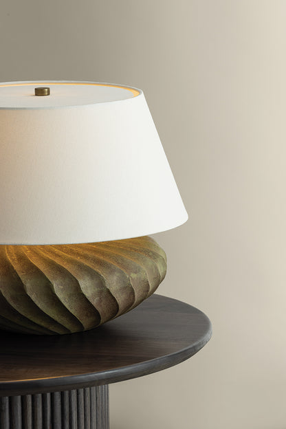 Hudson Valley Arlin 18" Table Lamp in Patina Brass, room setting 8