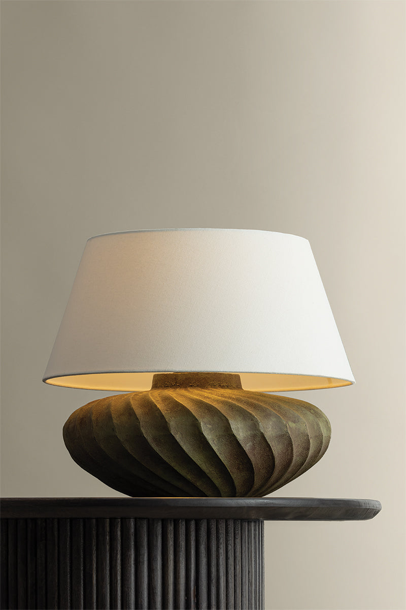 Hudson Valley Arlin 18" Table Lamp in Patina Brass, room setting 9