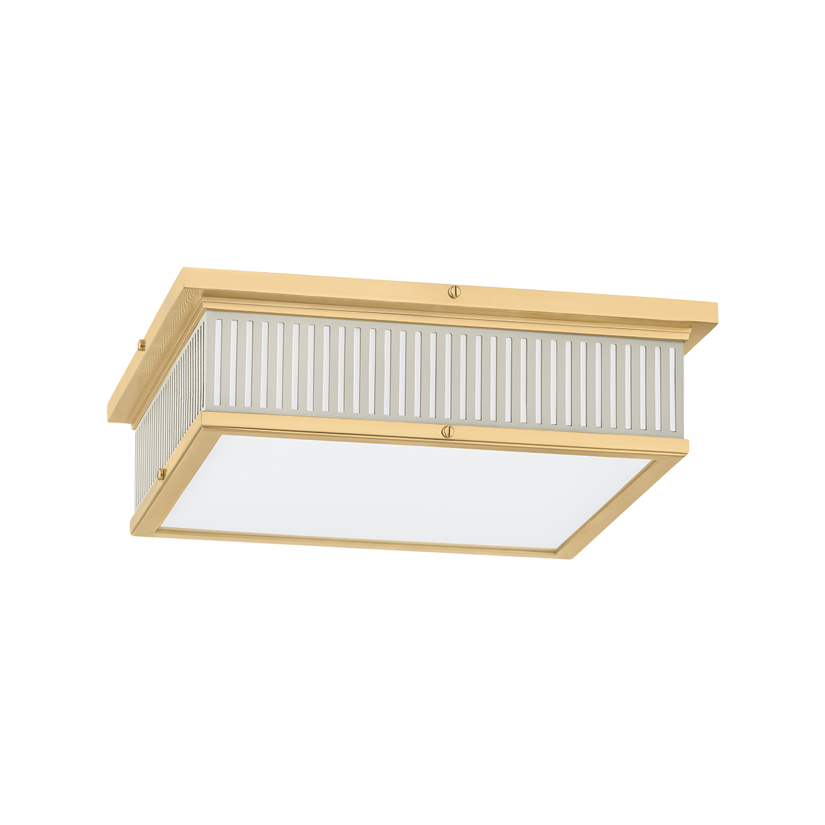 Hudson Valley Ashdown Flush Mount - MDS1900 Aged Brass / Off-White with Off White