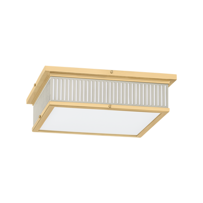Hudson Valley Ashdown Flush Mount - MDS1900 Aged Brass / Off-White with Off White