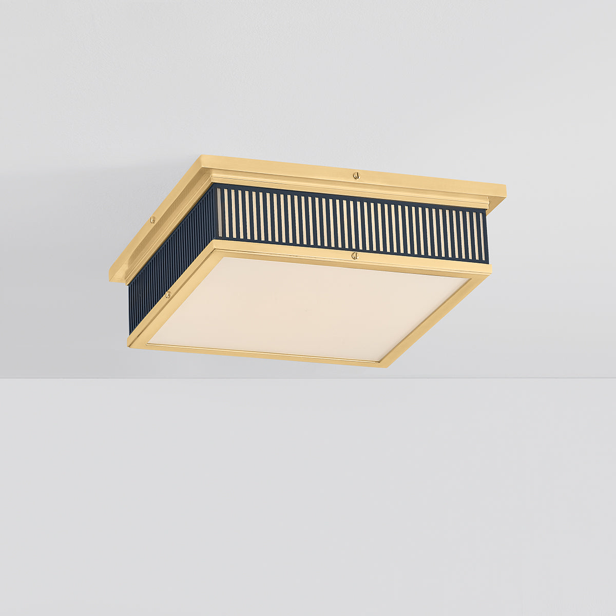 Hudson Valley Ashdown Square Flush Mount in Aged Brass / Distressed Bronze, alternate view 2