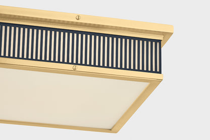 Hudson Valley Ashdown Square Flush Mount in Aged Brass / Distressed Bronze, room setting 1