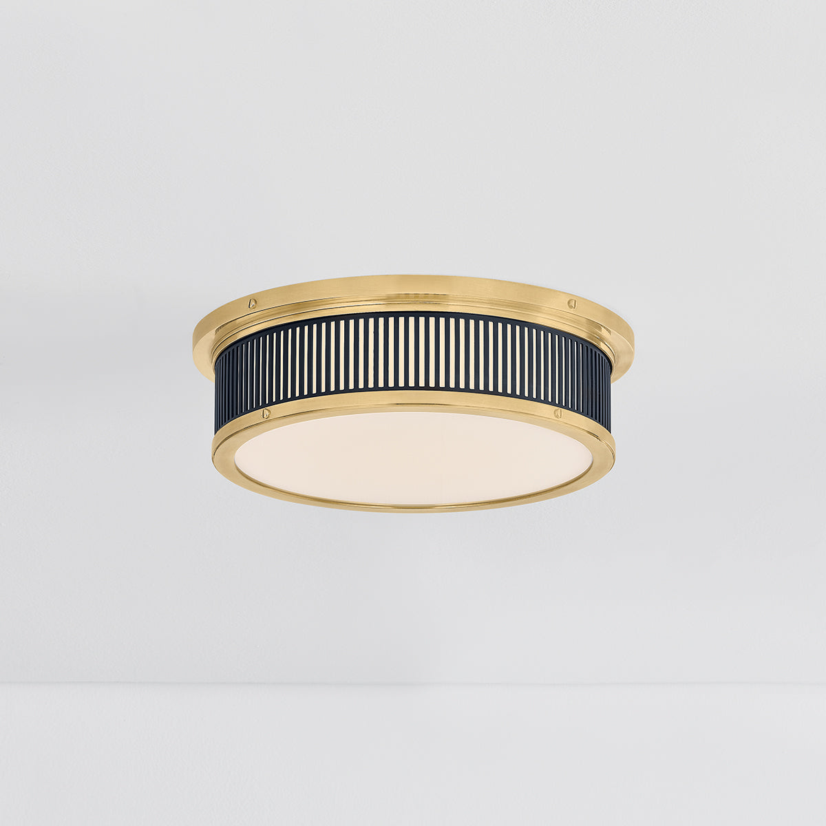 Hudson Valley Ashdown Round Flush Mount in Aged Brass / Distressed Bronze, alternate view 2