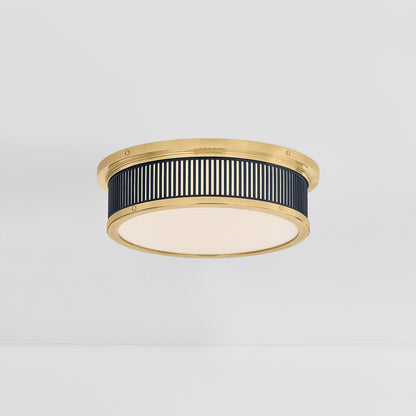 Hudson Valley Ashdown Round Flush Mount in Aged Brass / Distressed Bronze, alternate view 2