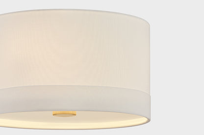 Hudson Valley Ashland 3-Light Flush Mount in Aged Brass, room setting 2