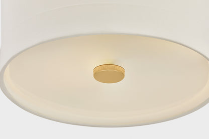 Hudson Valley Ashland 3-Light Flush Mount in Aged Brass, room setting 3
