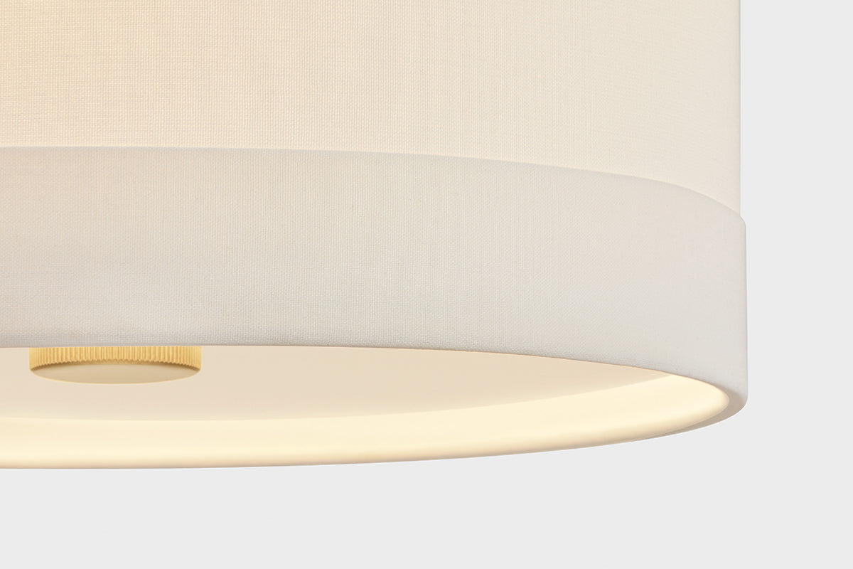 Hudson Valley Ashland 3-Light Flush Mount in Aged Brass, room setting 4