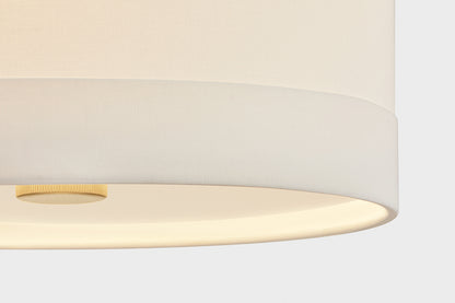 Hudson Valley Ashland 3-Light Flush Mount in Aged Brass, room setting 4