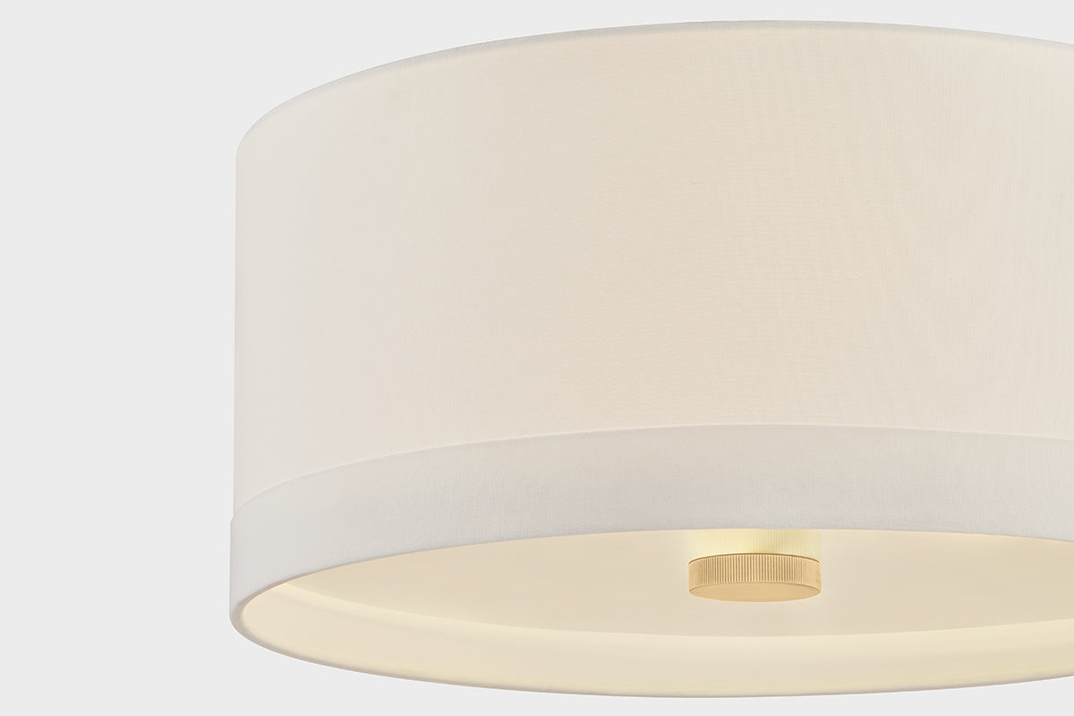 Hudson Valley Ashland 4-Light Flush Mount in Aged Brass, room setting 1